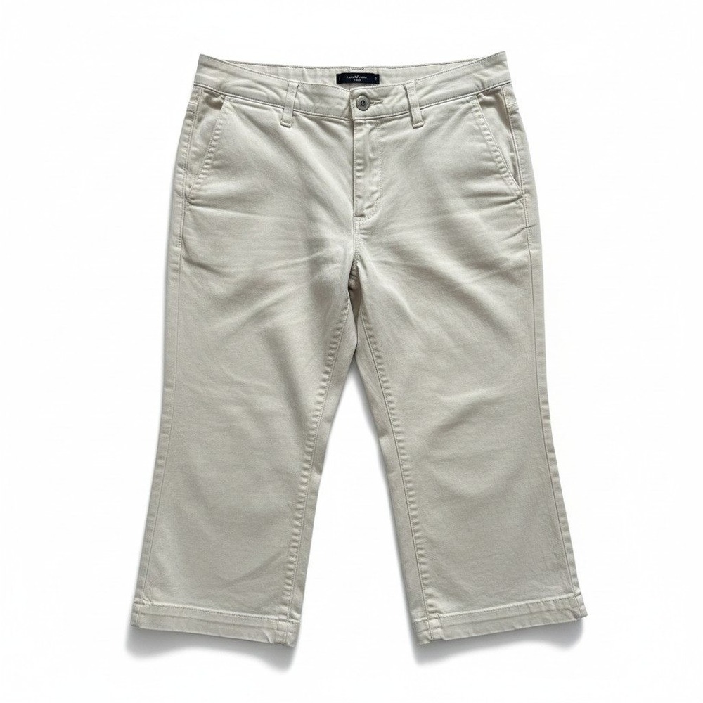 Levis L2 White Denim Capri Pants Womens 7 JR M Cropped Straight Leg Utility 90s